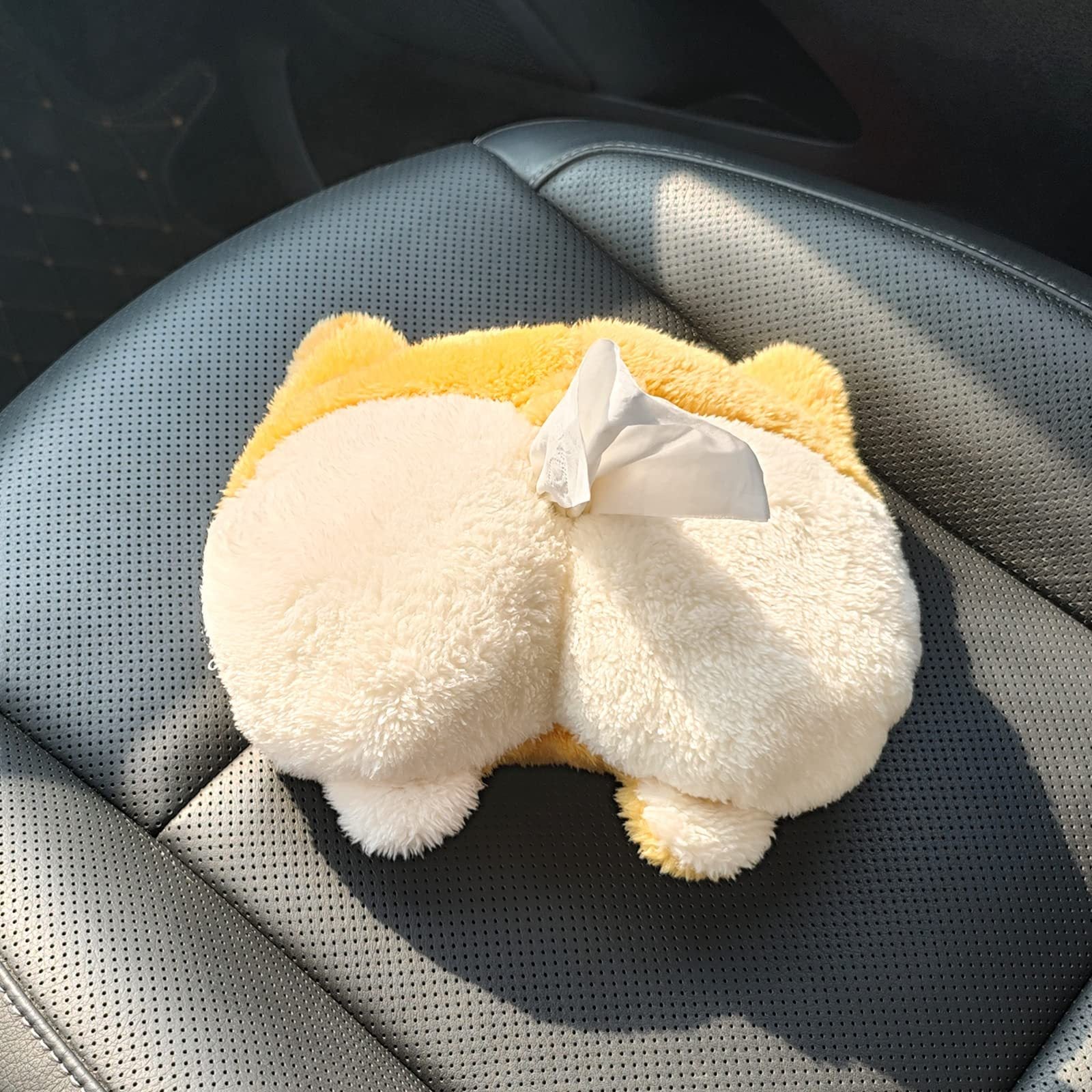 Cute Corgi Butt Tissue Box Cover – Soft Hanging Pouch for Car & Home